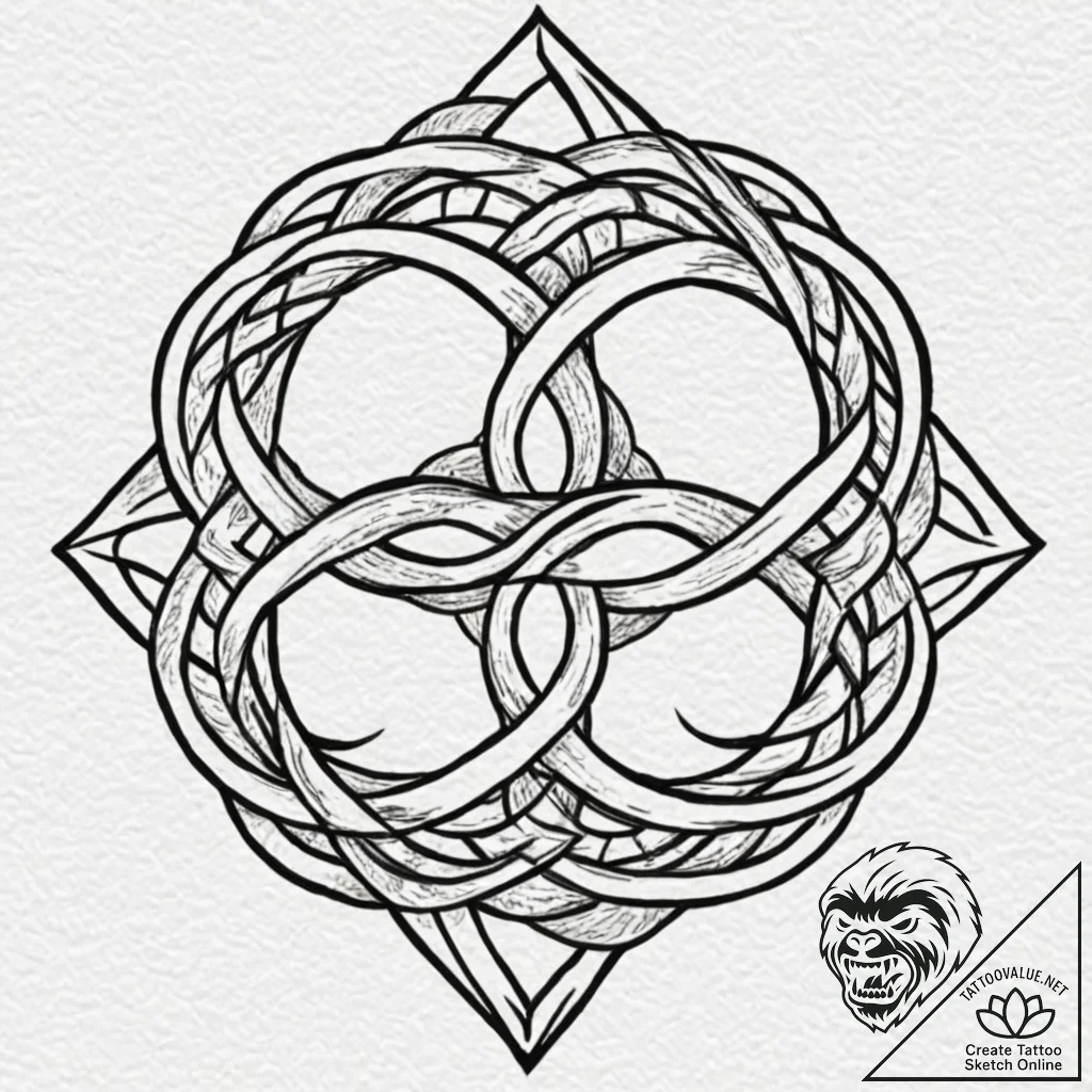 Tattoo design a symbol of unbreakable knotwor... - tattoo sketch (№1752938057_0, 19.07.2025 15:14) — tattoovalue.net