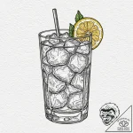 A glass of iced tea with lemon and mint, cond… – tattoo sketch (№1752938389_0, 19.07.2025 15:19) — tattoovalue.net