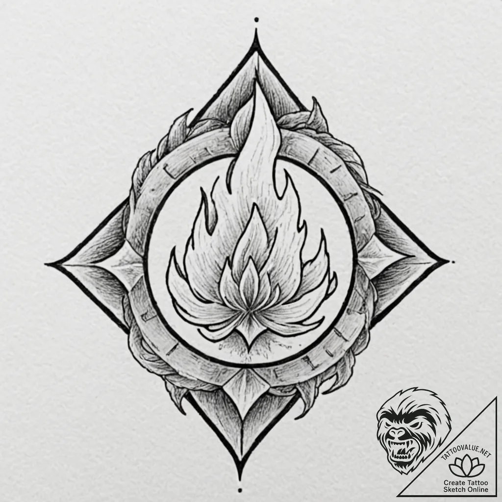 A tattoo sketch of the svarog's square symbol... - tattoo sketch (№1752938721_0, 19.07.2025 15:25) — tattoovalue.net