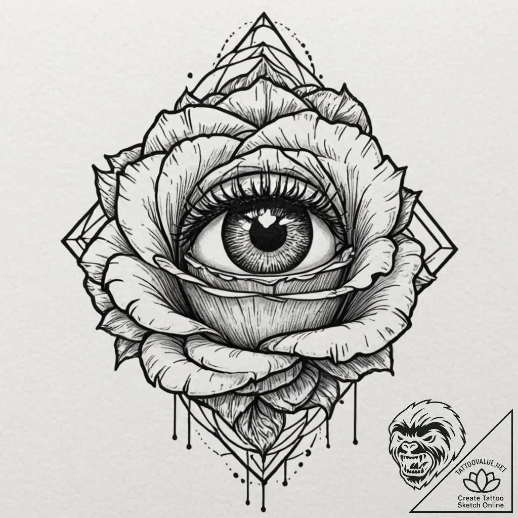 Tattoo design a cybernetic eye with glowing o... - tattoo sketch (№1752938804_0, 19.07.2025 15:26) — tattoovalue.net