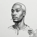 A neo-traditional portrait of marsellus walla… – tattoo sketch (№1752938887_0, 19.07.2025 15:28) — tattoovalue.net