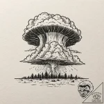 A dramatic wide shot of a supercell thunderst… – tattoo sketch (№1752939053_0, 19.07.2025 15:30) — tattoovalue.net