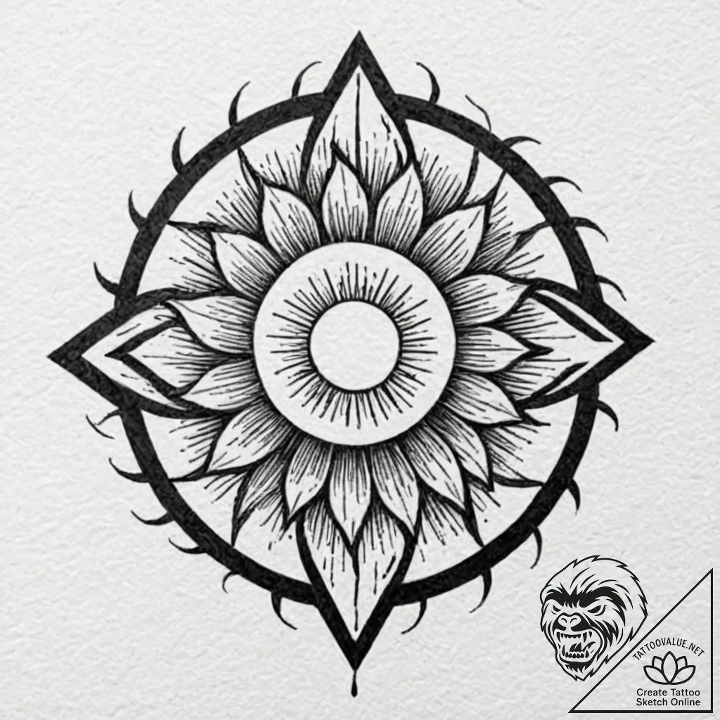 Tattoo sketch: a svarozhich depicted as a bra... - tattoo sketch (№1752939136_0, 19.07.2025 15:32) — tattoovalue.net