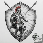 Tattoo design a spartan warrior’s shield and… – tattoo sketch (№1752939217_0, 19.07.2025 15:33) — tattoovalue.net