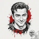 A neo-traditional portrait of the comedian fr… – tattoo sketch (№1752939631_0, 19.07.2025 15:40) — tattoovalue.net