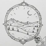 A desert landscape at sunset, the sand dunes… – tattoo sketch (№1752939714_0, 19.07.2025 15:41) — tattoovalue.net
