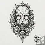 Tattoo sketch a minimalist gas mask silhouett… – tattoo sketch (№1752940127_0, 19.07.2025 15:48) — tattoovalue.net