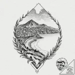 A watercolor sketch of the sicilian landscape… – tattoo sketch (№1752941116_0, 19.07.2025 16:05) — tattoovalue.net