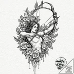 Tattoo sketch a sagittarius archer, minimalis… – tattoo sketch (№1752941704_0, 19.07.2025 16:15) — tattoovalue.net