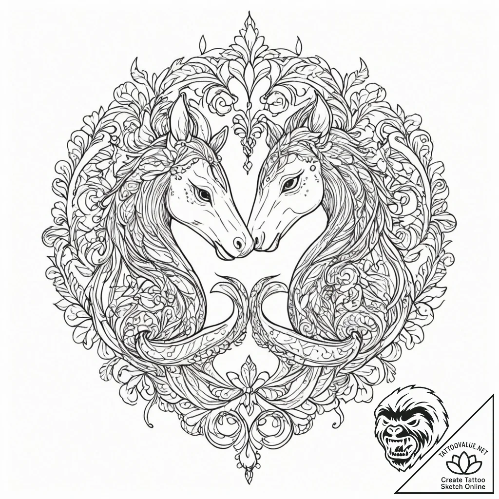 Tattoo sketch a stylized 'spirit animal' for... - tattoo sketch (№1752941790_0, 19.07.2025 16:16) — tattoovalue.net