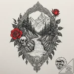 A watercolor sketch of rivendell, beautiful a… – tattoo sketch (№1752942043_0, 19.07.2025 16:20) — tattoovalue.net