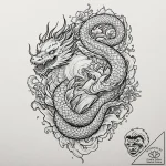 A neo-traditional tattoo of the main characte… – tattoo sketch (№1752942382_0, 19.07.2025 16:26) — tattoovalue.net