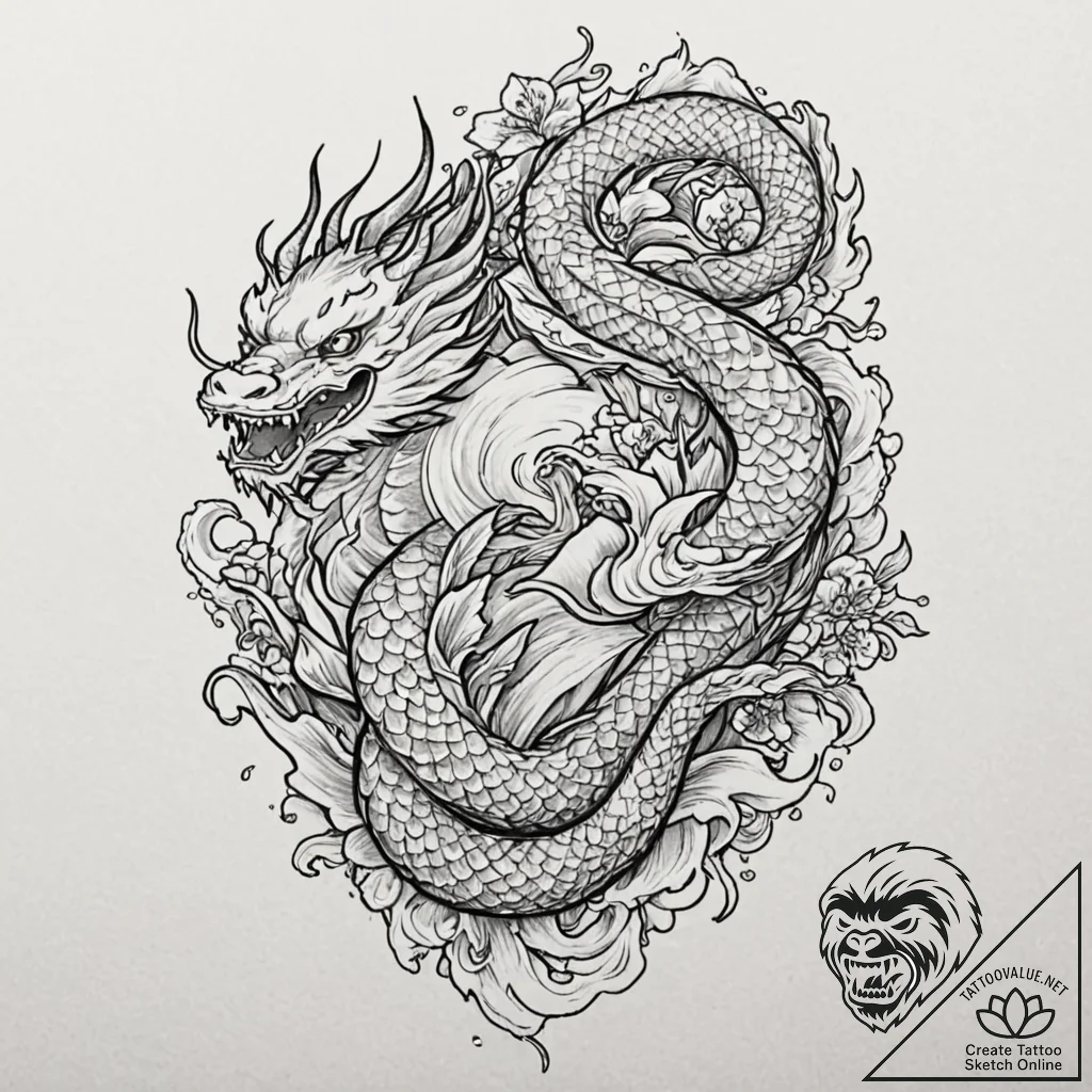 A neo-traditional tattoo of the main characte... - tattoo sketch (№1752942382_0, 19.07.2025 16:26) — tattoovalue.net