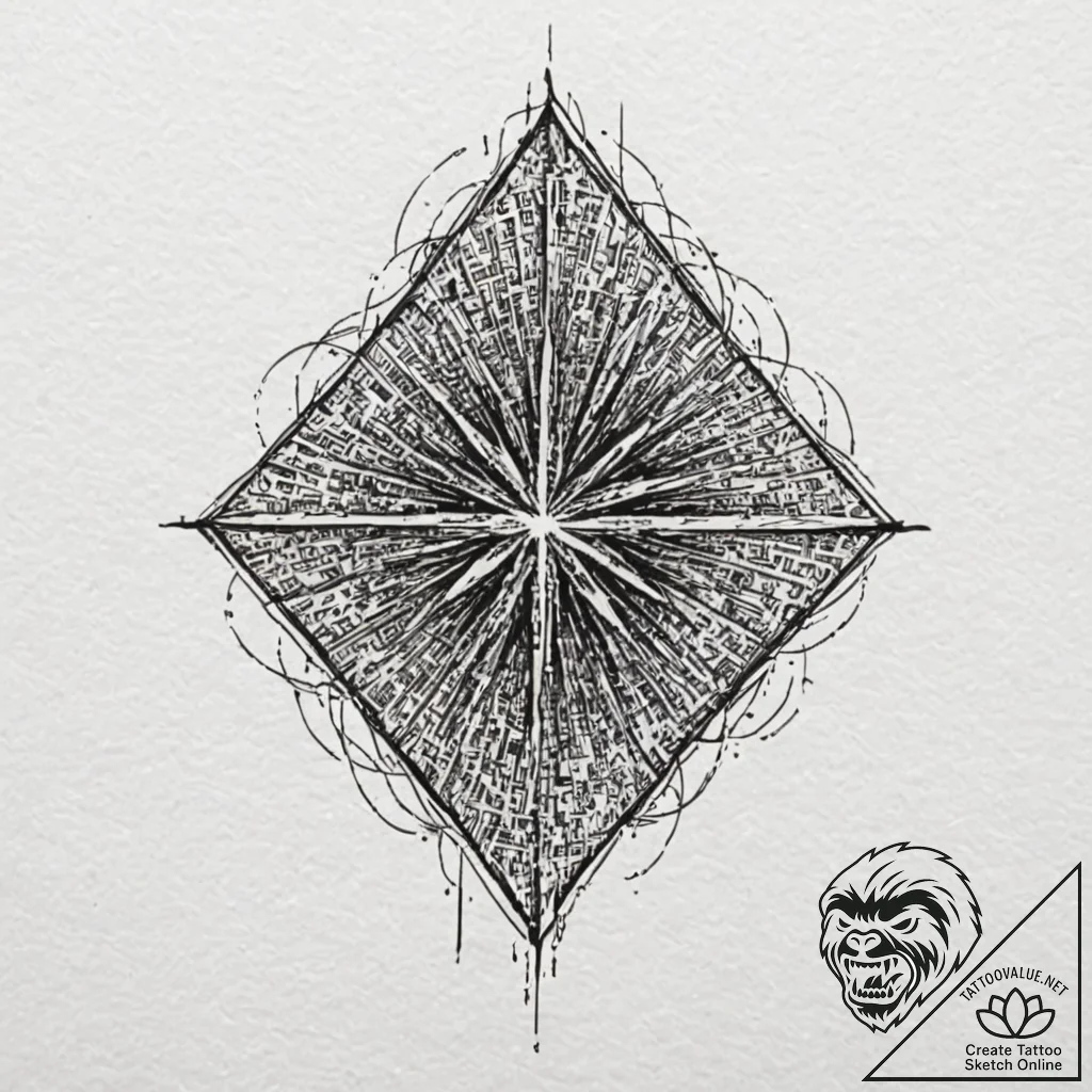 Tattoo design an abstract "glitch in the matr... - tattoo sketch (№1752942551_0, 19.07.2025 16:29) — tattoovalue.net