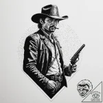 A linework tattoo of the gunslinger (roland d… – tattoo sketch (№1752942634_0, 19.07.2025 16:30) — tattoovalue.net