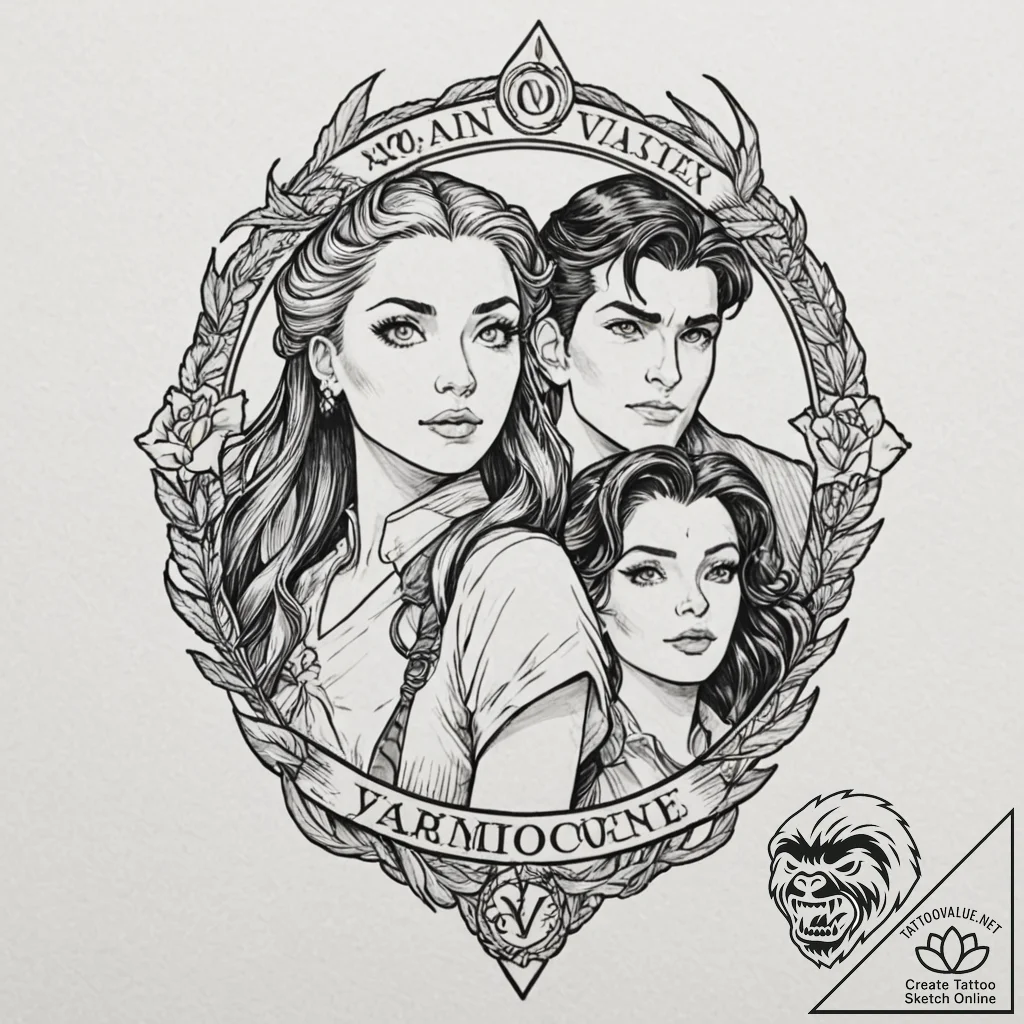 A graphic novel style tattoo of the main char... - tattoo sketch (№1752942804_0, 19.07.2025 16:33) — tattoovalue.net
