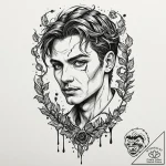 A trash polka portrait of vecna, with his gro… – tattoo sketch (№1752943484_0, 19.07.2025 16:44) — tattoovalue.net