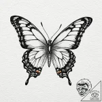 A watercolor tattoo of the butterfly effect f… – tattoo sketch (№1752943908_0, 19.07.2025 16:51) — tattoovalue.net
