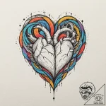 Tattoo design a geometric heart with a single… – tattoo sketch (№1752944076_0, 19.07.2025 16:54) — tattoovalue.net