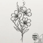 Tattoo sketch two distinct flowers intertwine… – tattoo sketch (№1752944245_0, 19.07.2025 16:57) — tattoovalue.net