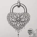 Tattoo design a pixelated key unlocking a rea… – tattoo sketch (№1752946413_0, 19.07.2025 17:33) — tattoovalue.net
