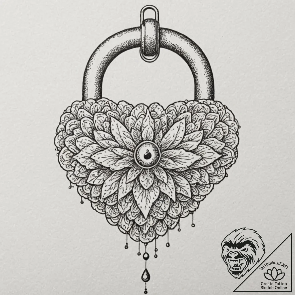 Tattoo design a pixelated key unlocking a rea... - tattoo sketch (№1752946413_0, 19.07.2025 17:33) — tattoovalue.net