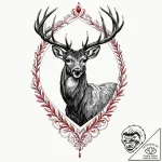 Tattoo sketch a subtle deer silhouette, elega… – tattoo sketch (№1752946496_0, 19.07.2025 17:34) — tattoovalue.net
