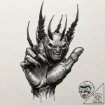 A sketch of wolverine, with his adamantium cl… – tattoo sketch (№1752947429_0, 19.07.2025 17:50) — tattoovalue.net
