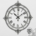 Clock, tattoo sketch design, black and white… – tattoo sketch (№1752947513_0, 19.07.2025 17:51) — tattoovalue.net