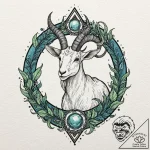 Tattoo design a capricorn goat-fish, half ear… – tattoo sketch (№1752947852_0, 19.07.2025 17:57) — tattoovalue.net