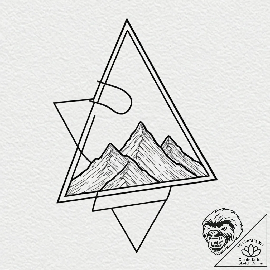 Tattoo sketch a solid blackwork triangle poin... - tattoo sketch (№1752948105_0, 19.07.2025 18:01) — tattoovalue.net