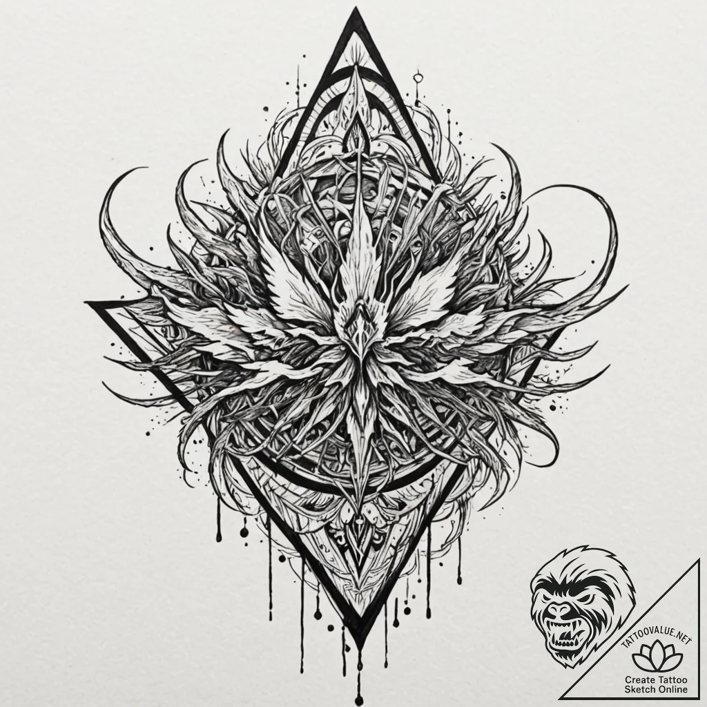 Tattoo design a tiny, abstract representation... - tattoo sketch (№1752948442_0, 19.07.2025 18:07) — tattoovalue.net
