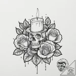Tattoo sketch a single, elegant candle, flick… – tattoo sketch (№1752948780_0, 19.07.2025 18:13) — tattoovalue.net