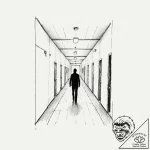 A cinematic shot of a person walking away dow… – tattoo sketch (№1752949203_0, 19.07.2025 18:20) — tattoovalue.net