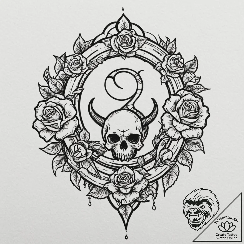 Tattoo design the glyph for scorpio (8th hous... - tattoo sketch (№1752949793_0, 19.07.2025 18:29) — tattoovalue.net