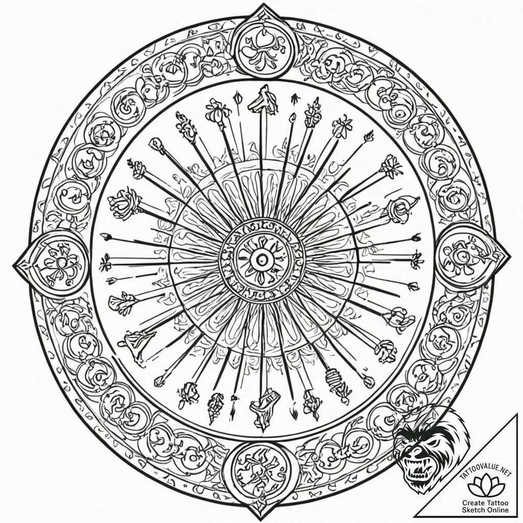 Tattoo design a zodiac symbol with a hidden '... - tattoo sketch (№1752949878_0, 19.07.2025 18:31) — tattoovalue.net