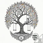 Tattoo sketch a single mighty tree with a swi… – tattoo sketch (№1752950553_0, 19.07.2025 18:42) — tattoovalue.net