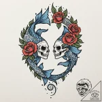 Tattoo design pisces’s glyph, like two fish s… – tattoo sketch (№1752950722_0, 19.07.2025 18:45) — tattoovalue.net