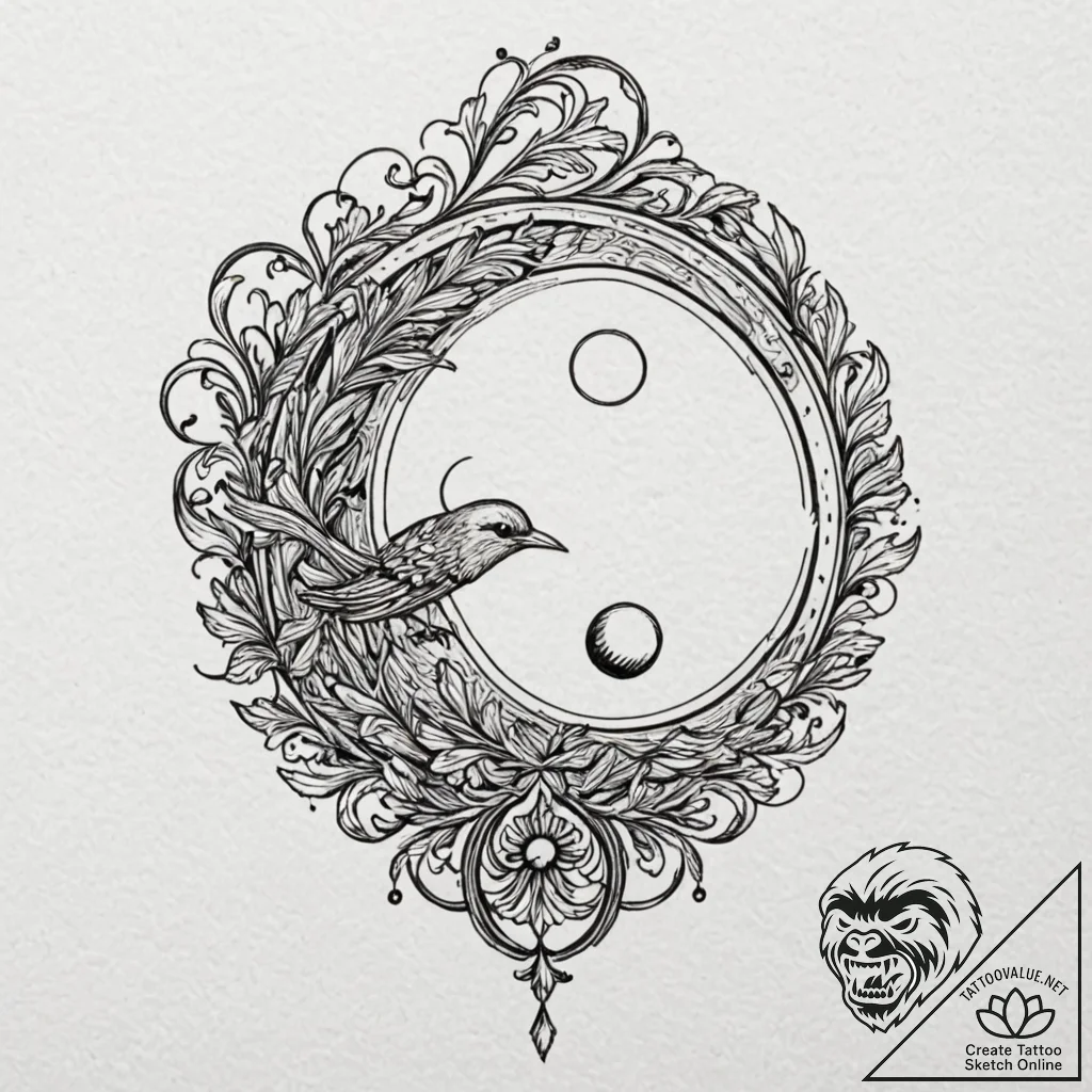 Tattoo sketch a subtle symbol (e.g., a semico... - tattoo sketch (№1752950891_0, 19.07.2025 18:48) — tattoovalue.net