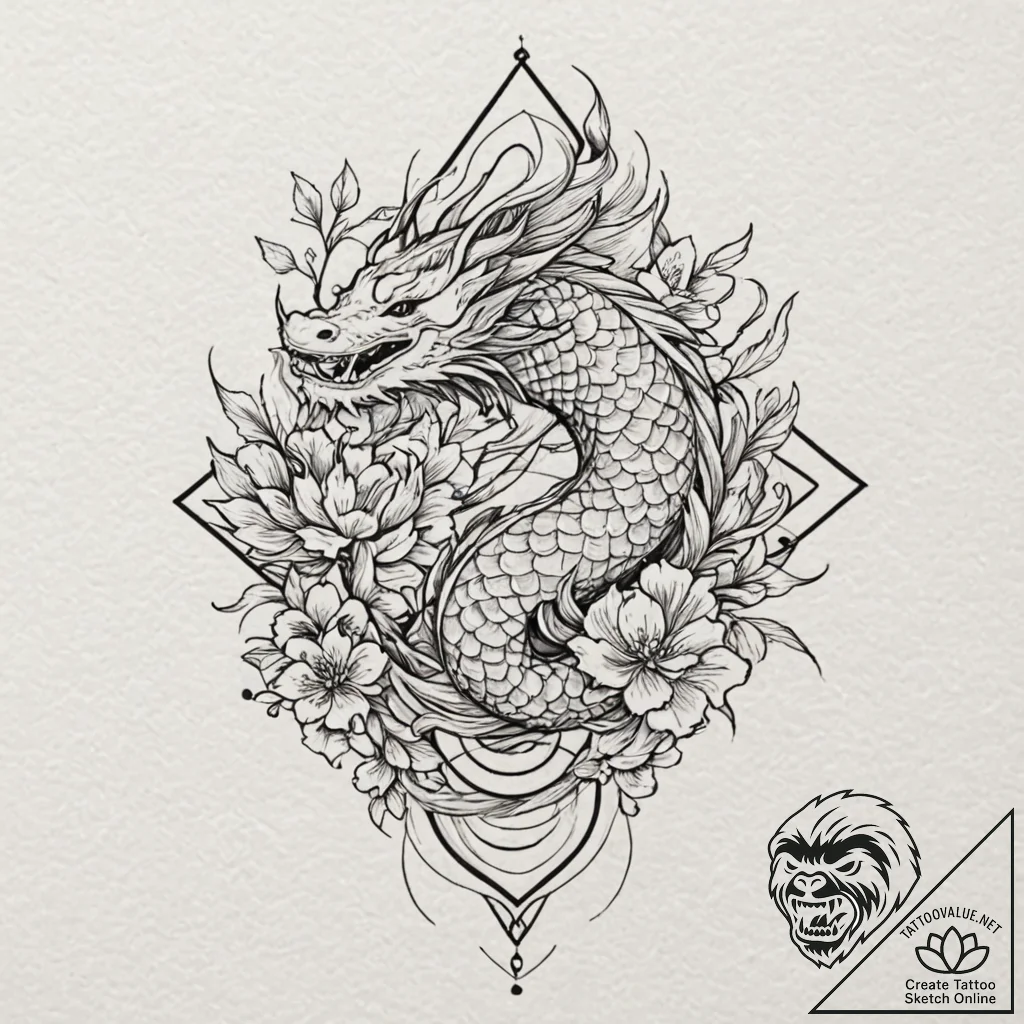 Tattoo sketch a geometric shape whose lines a... - tattoo sketch (№1752951653_0, 19.07.2025 19:00) — tattoovalue.net