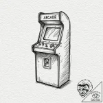 Tattoo sketch a classic arcade coin slot with… – tattoo sketch (№1752951990_0, 19.07.2025 19:06) — tattoovalue.net