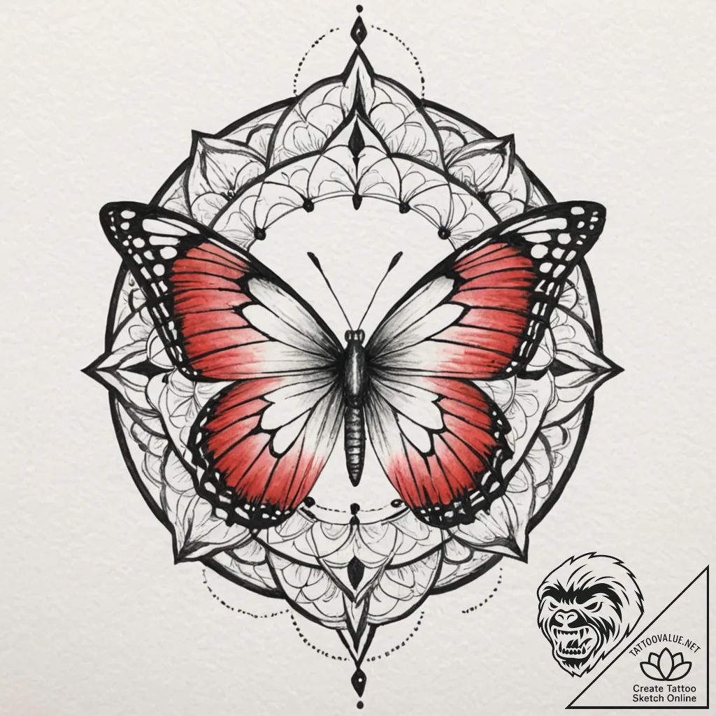 A watercolor tattoo of the butterfly effect f... - tattoo sketch (№1752952075_0, 19.07.2025 19:07) — tattoovalue.net
