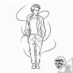 Tattoo sketch a silhouette of a man standing… – tattoo sketch (№1752952836_0, 19.07.2025 19:20) — tattoovalue.net