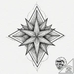 Six-pointed star, concept art for tattoo, dot… – tattoo sketch (№1752953343_0, 19.07.2025 19:29) — tattoovalue.net