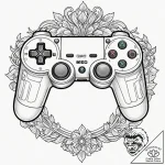 Tattoo design a clean outline of a game contr… – tattoo sketch (№1752953680_0, 19.07.2025 19:34) — tattoovalue.net