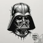 A sketch style portrait of darth vader, half… – tattoo sketch (№1752953763_0, 19.07.2025 19:36) — tattoovalue.net