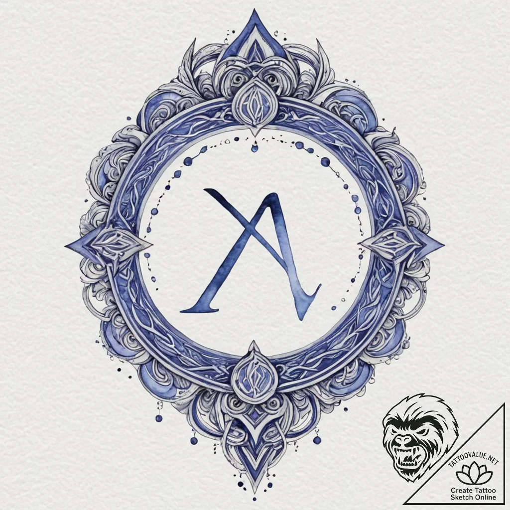 70. tattoo sketch: watercolor "alatyr" rune,... - tattoo sketch (№1752953848_0, 19.07.2025 19:37) — tattoovalue.net