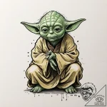 20. sketch of master yoda, deep in thought, h… – tattoo sketch (№1752955372_0, 19.07.2025 20:02) — tattoovalue.net