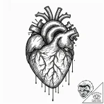 Tattoo sketch a human heart with abstract pro… – tattoo sketch (№1752955713_0, 19.07.2025 20:08) — tattoovalue.net