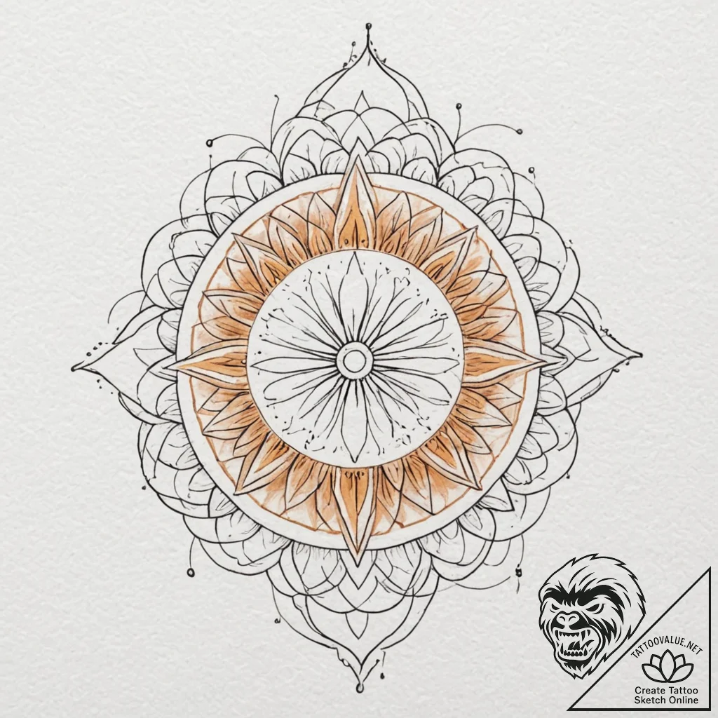 Tattoo design: a geometric kolovrat with clea... - tattoo sketch (№1752956050_0, 19.07.2025 20:14) — tattoovalue.net